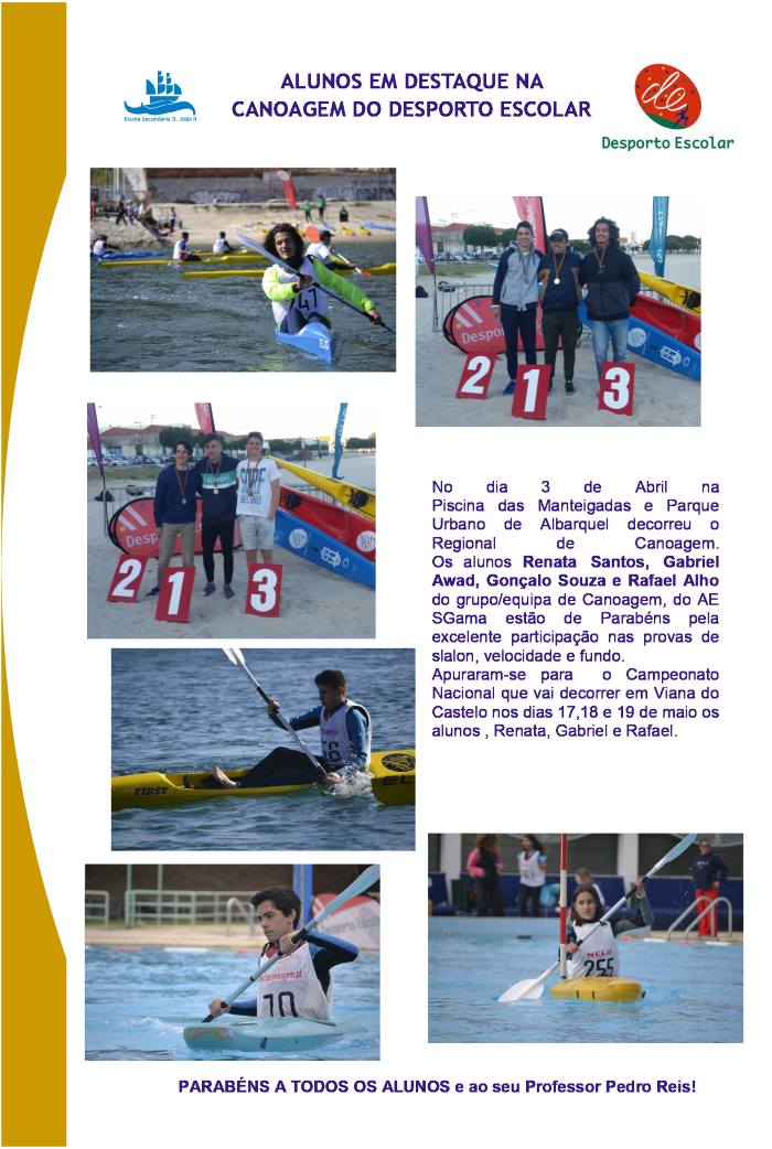 Noticia alunos Canoagem DE